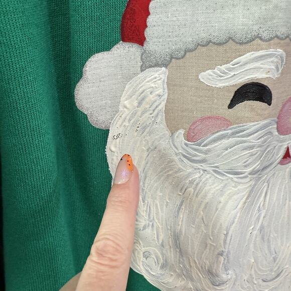 NWT Vintage 80s Hanes Handmade Santa Holiday Grandma Sweatshirt Sz L USA Iron On - Picture 10 of 10